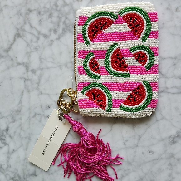 🌼 NWT Anthropologie watermelon beaded coin purse - Picture 4 of 5